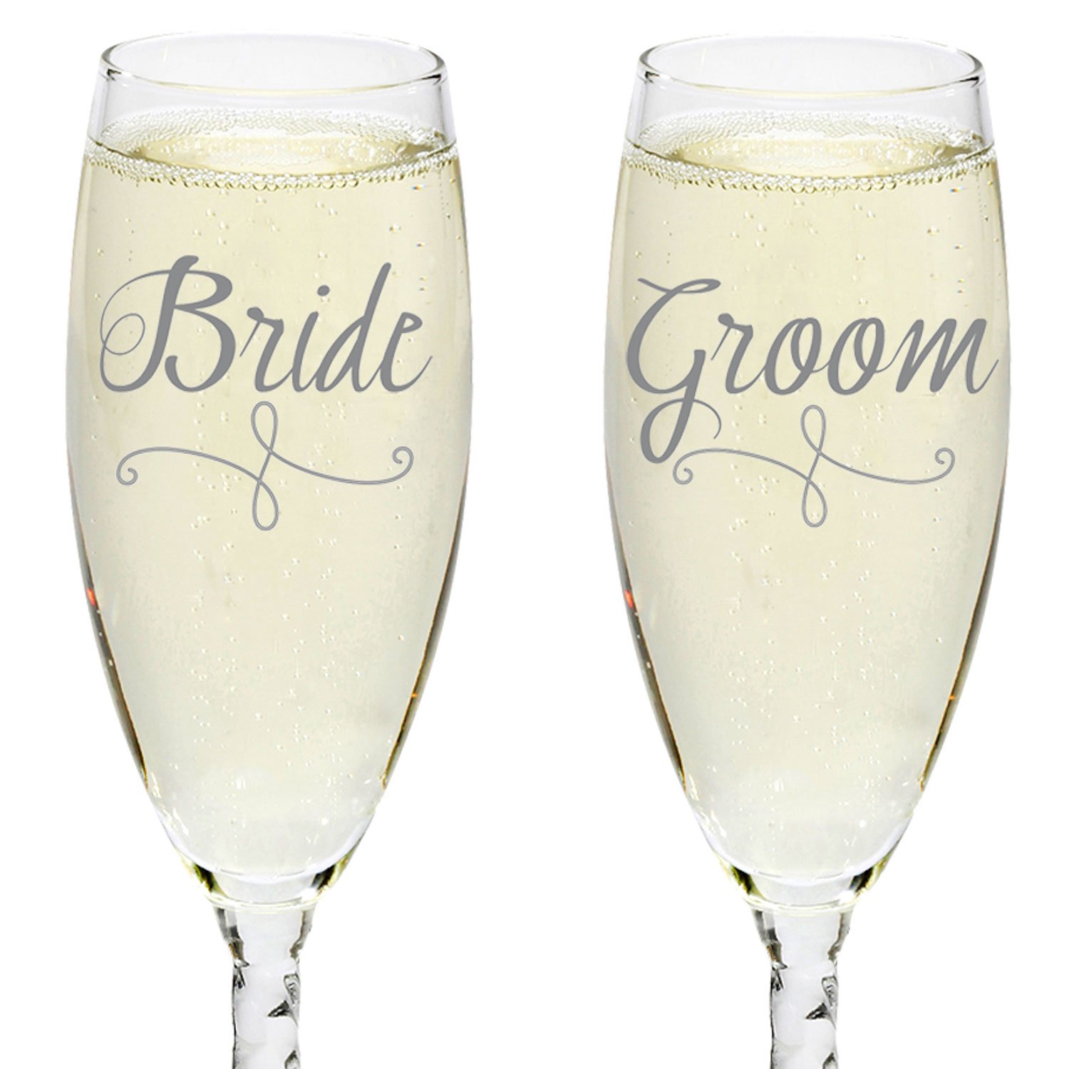 Bride & Groom Champagne Flutes Elegant Wedding Toast Glass Set for Couples Mr & Mrs Glasses Bride & Groom Champagne Flutes Elegant Wedding Toast Glass Set for Couples Mr & Mrs Glasses