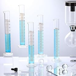 Copkim 10 Pcs Glass Graduated Cylinder Metric Scale