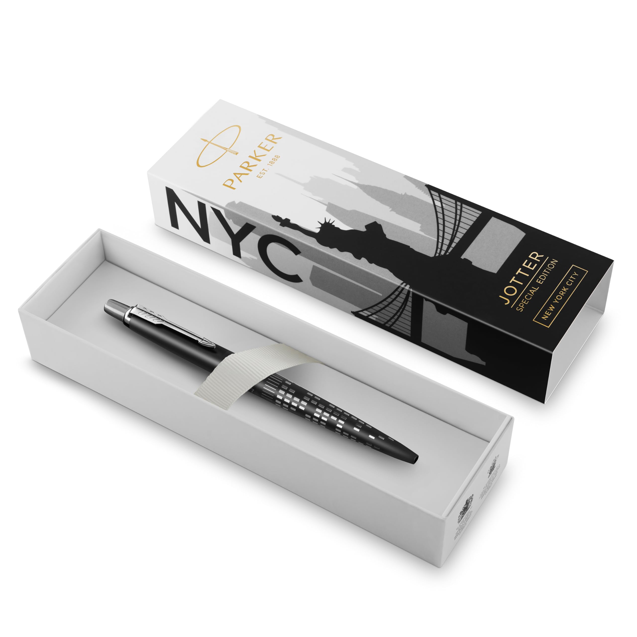 Parker Jotter Ballpoint Pen | Special Edition | NYC Black CT | Medium Point with Blue Ink | Gift Box — image 1