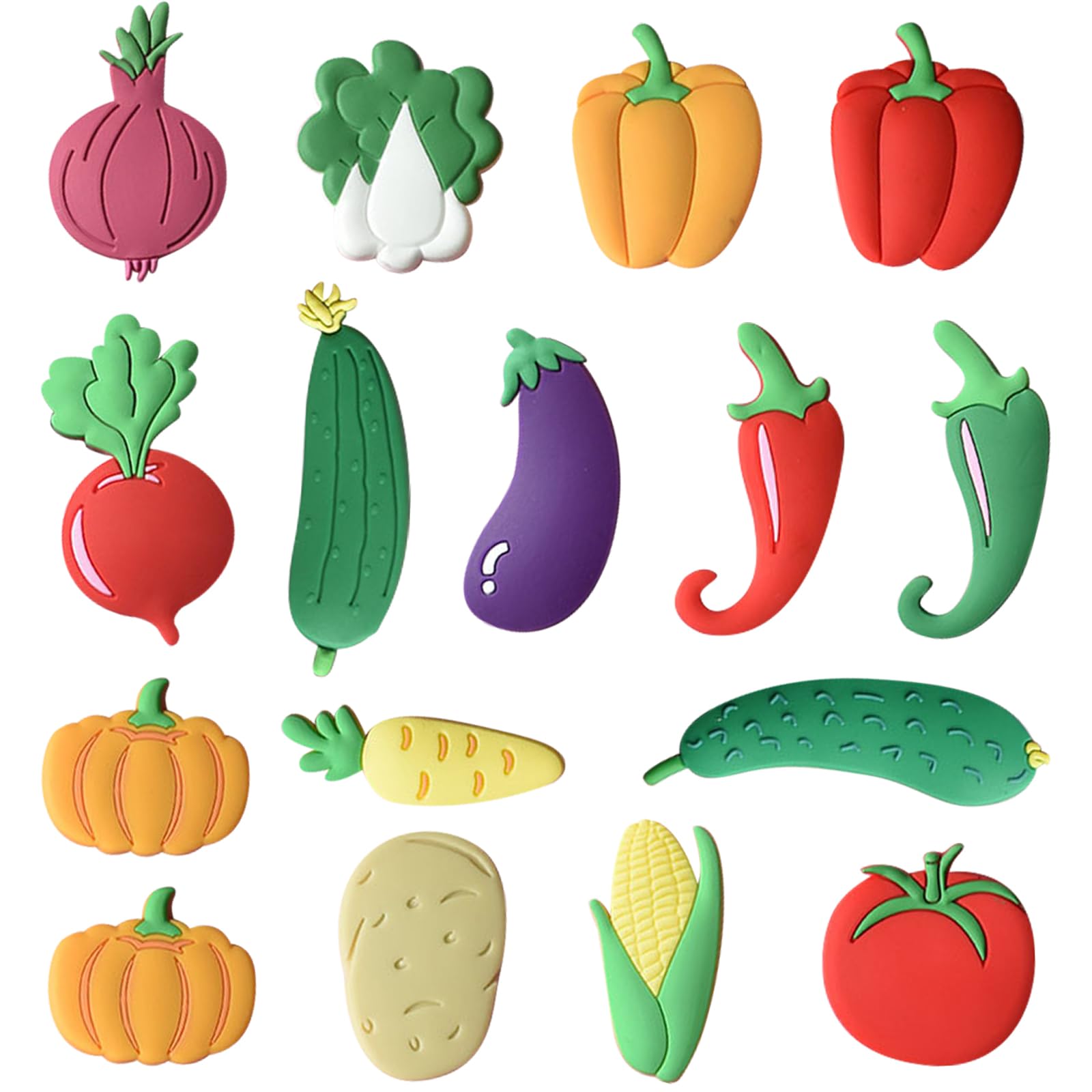 TYXHXTF 16 Pieces Fridge Magnets, Refrigerator Sticker, Tomatoes Magnets Decoration, Cute 3D Veg Magnet, Fridge Magnet Decoration for Kitchen Home Fridge