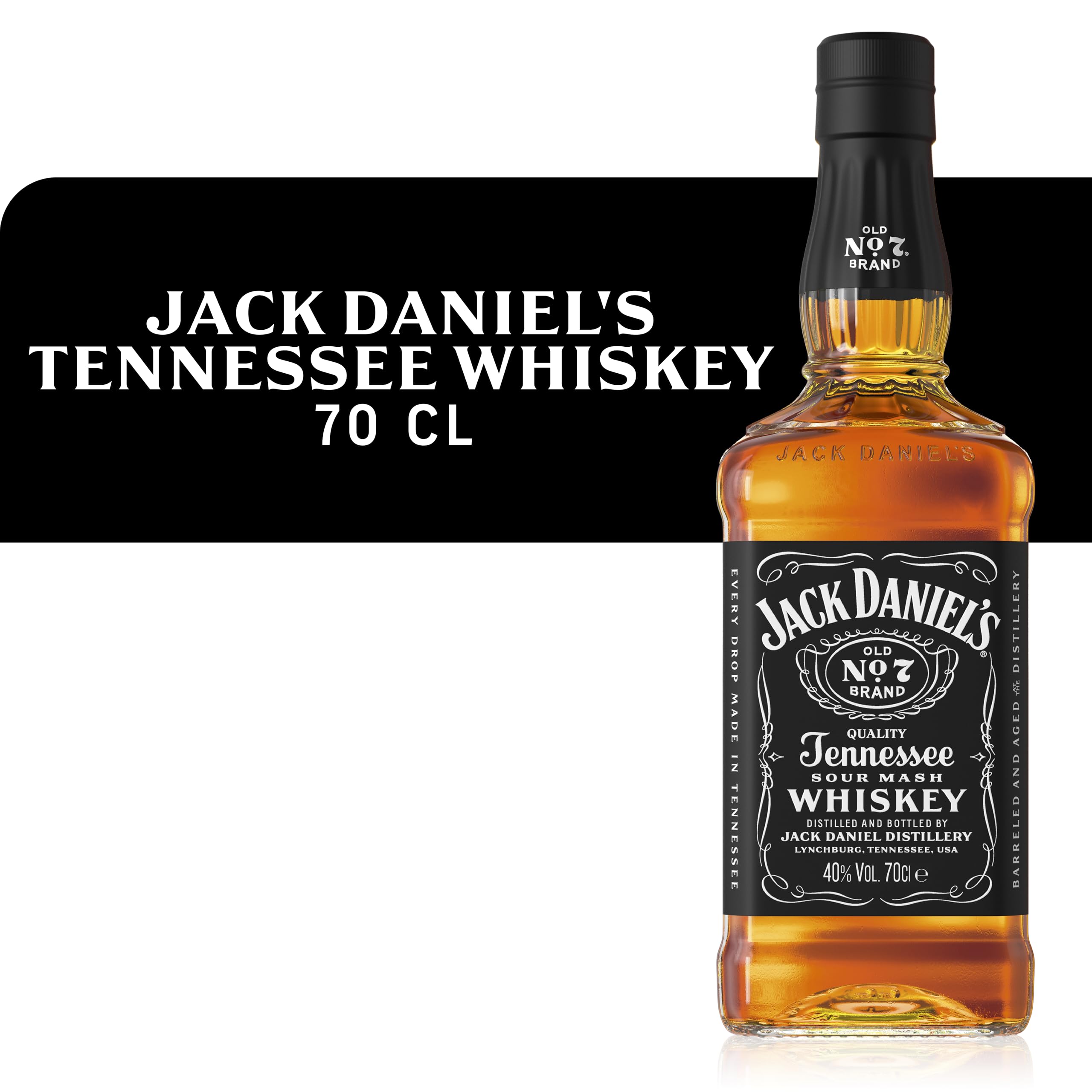 Jack Daniel's Old No. 7 - Tennessee Whiskey - Karamell, Vanille und Noten von Eichenholz - 0.7L/ 40% Vol. Bourbon Whisky 3