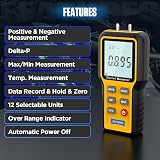 AUTOOL Digital HVAC Manometer Dual-Port Gas Pressure Tester view 2