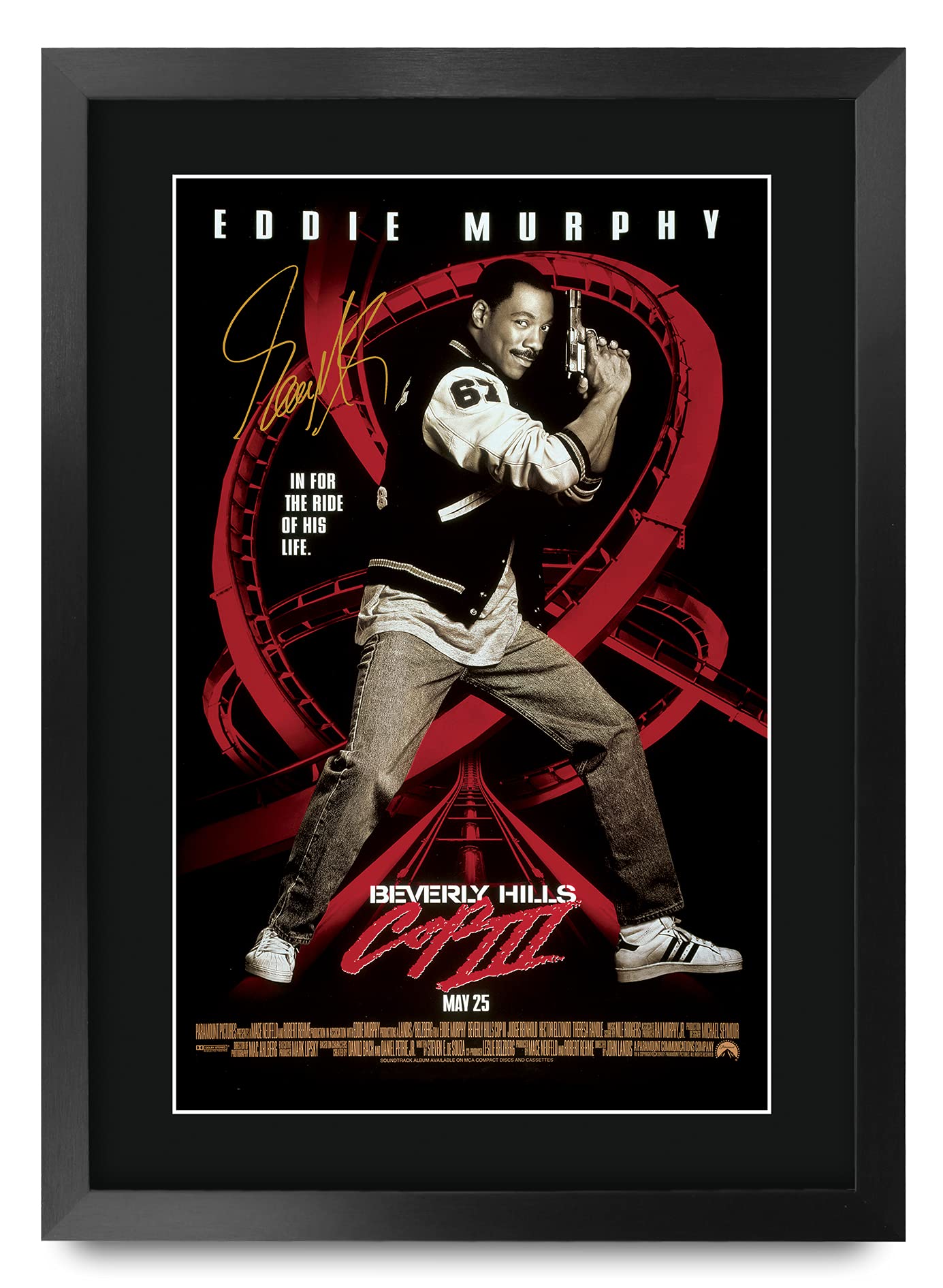 HWC Trading FR A3 Beverly Hills Cop 3 Eddie Murphy Gifts Printed Poster Signed Autograph Picture for Movie Memorabilia Fans - A3 Framed