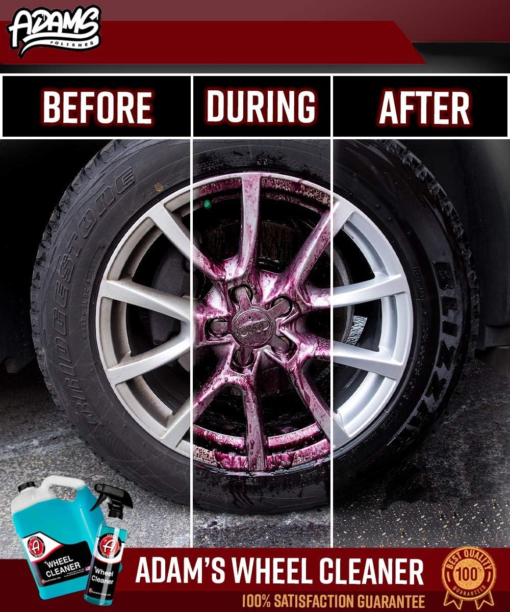Adam's Wheel Cleaner 16oz – Professional Car Wheel Cleaner Spray & Brake Dust Remover for Car Wash Detailing | Safe Rim Cleaner On Chrome Clear Coated & Plasti Dipped Wheels| Use w/Wheel Brush Woolie: Automotive