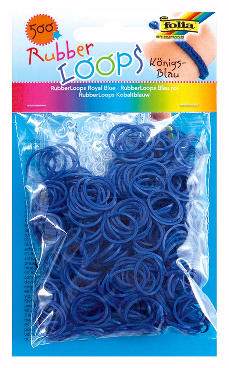 folia 331535 Rubber Loops, inklusive 25 S Clips und 1 Häkelnadel