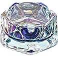 Glass Ashtray for Cigarettes, Tabletop Ashtray and Modern Decoration for Home Office Bar Restaurant Indoor Outdoor (Multicolored Small Size)