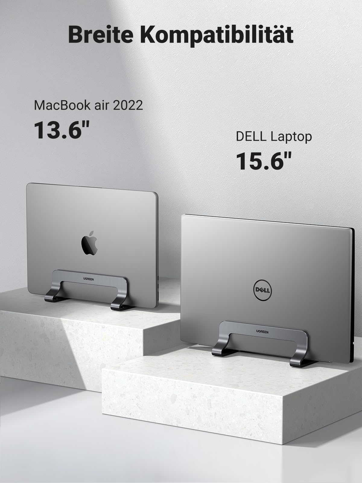 UGREEN Laptop Ständer Vertikaler Aluminium Vertikal Stand Laptopständer Platzsparender Laptop Halter mit thermischer Basis für Laptops,MacBook Air,Pro,Samsung, iPad,Tablets 9