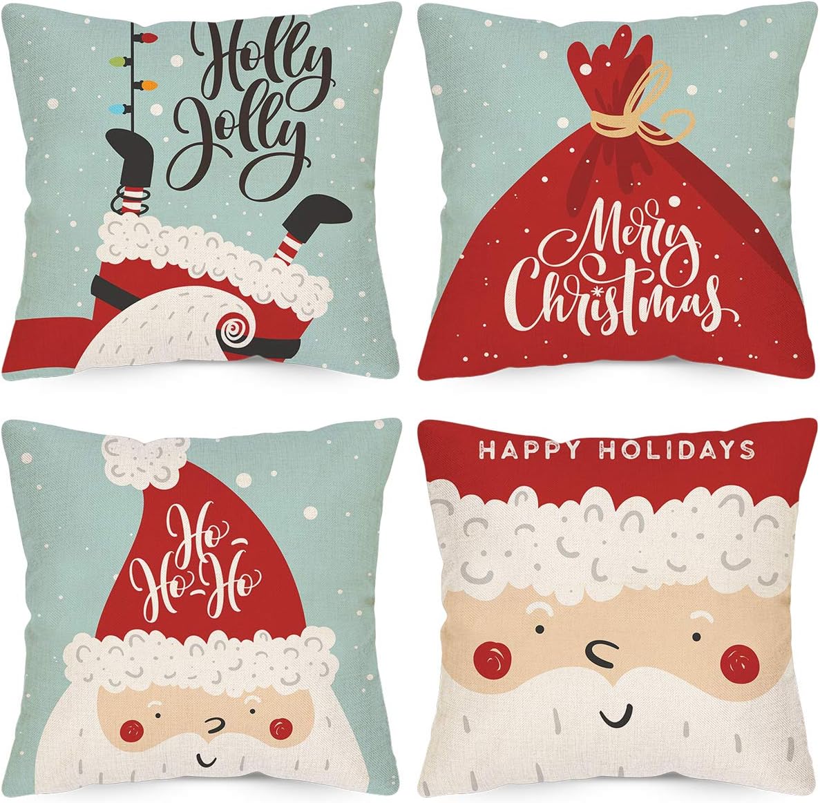 Amazon Com Christmas Decorative Pillow Covers 18x18 Inch Merry