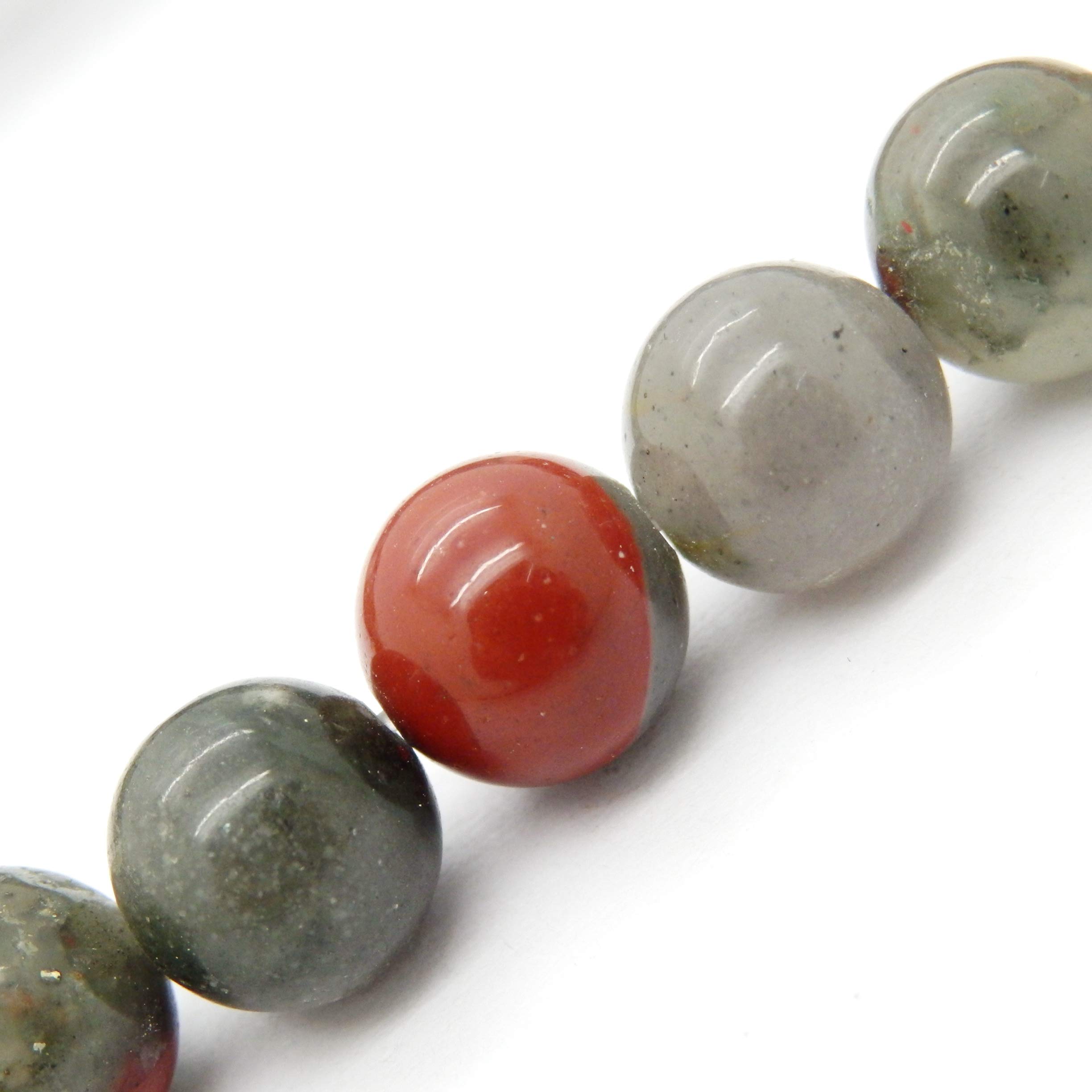 Fukugems Gemstone Beads for Jewelry Making, Sold per Bag 5 Strands Inside (African Bloodstone, 10mm)