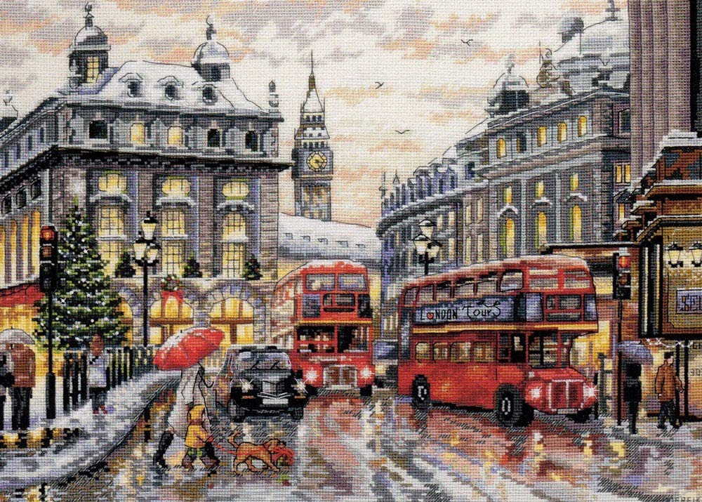 Merejka Cross Stitch Kit, Cotton, Multicoloured, 30 x 40 cm