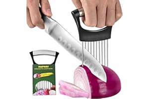 【2 PCS】Onion Slicer, Onion Holder for Slicing - Stainless Steel Vegetable & Fruit Cutter for Onions, Tomatoes, Potato, Avocad