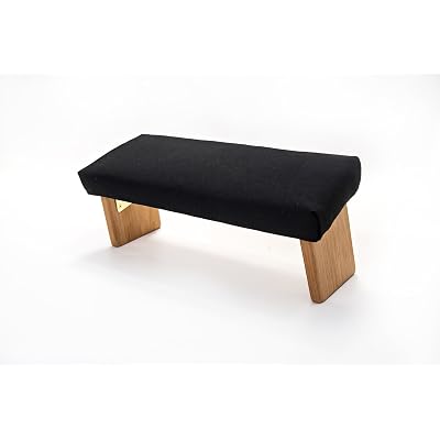 Ananda Woodworking Folding Meditation Bench, Angled Legs