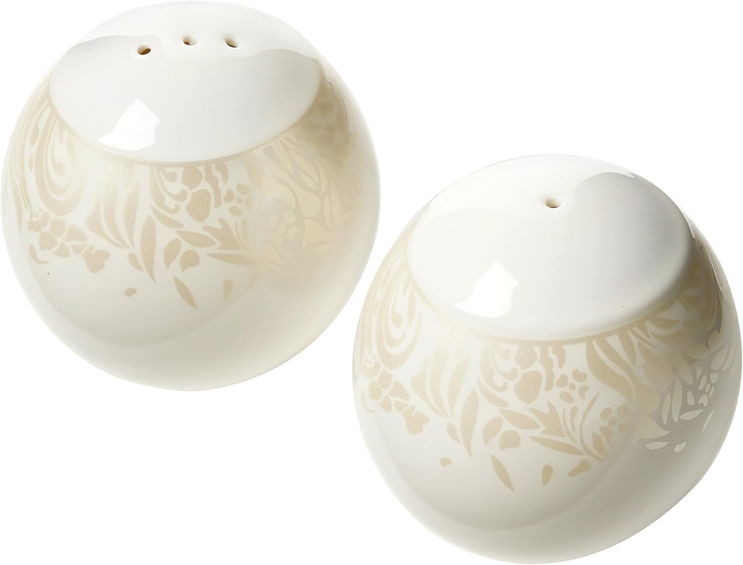 Denby 7 x 6 x 5.4 cm China Monsoon Lucille Salt and Pepper Pot Set, Set of 2, Gold/Cream Amazon