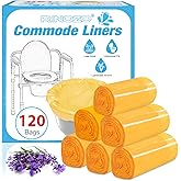 Commode Liners for Bedside Portable Toilet Chair Bucket 120 Count Lavender Scented Disposable Waste Bags for Adults Universal Fit