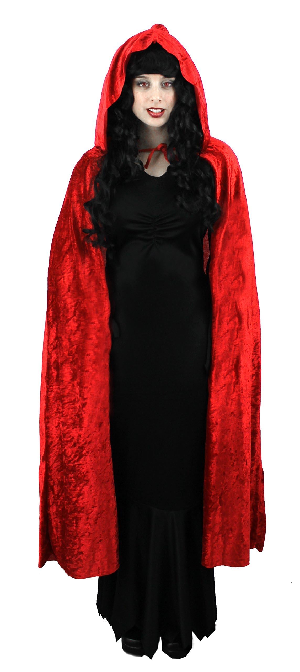 I Love Fancy Dress ILFD4590 Long Hooded Velour Cape (One Size)