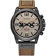 CURREN Brown Chronograph Fashion Trend Multi-Function Waterproof Quartz Watch Leather Strap Military Watch (Brown)