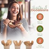FOOGO Green Disposable Wooden Cutlery Set 150pcs Birch 16cm Eco Biodegradable view 7