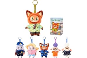 MINISO Disney Zootopia Soft Vinyl Plush Toy Blind Box Cute Mystery Animal Figurines, Collectible Surprise Gift Figure Model Random Design for Home Decor Birthday Gifts, Single Box