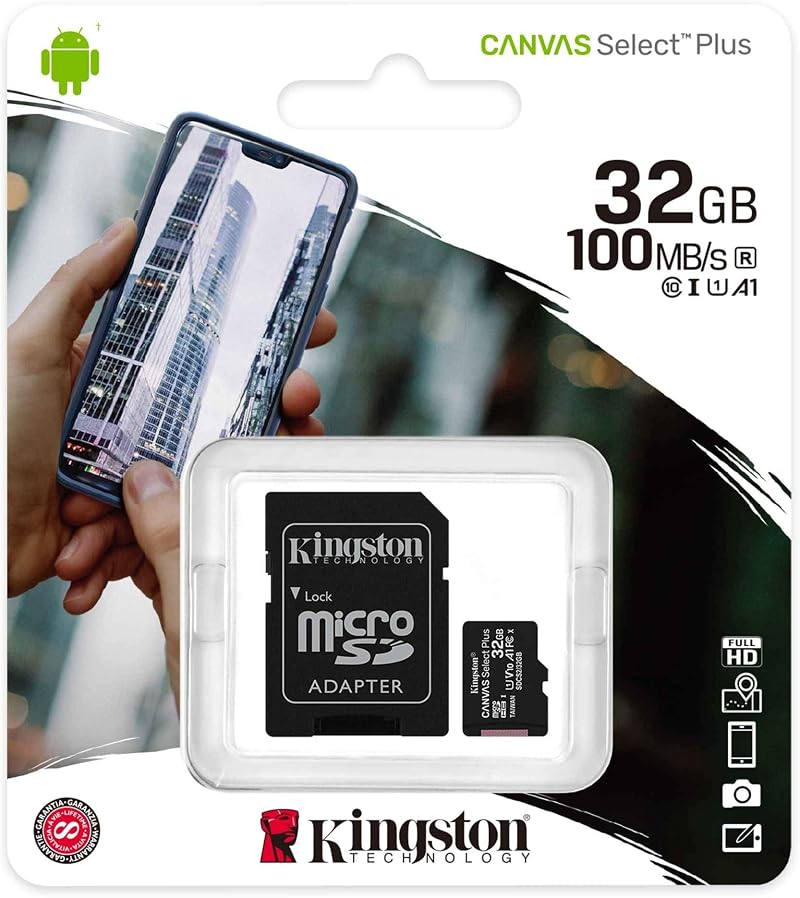 Kingston 32GB Micro SDHC Memory Card with SD Adapter for Samsung, HTC, Sony