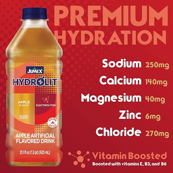 JUMEX HYDROLIT QUICK REHYDRATION AND RECOVERY BEVERAGE, APPLE FLAVOR, 21.1 FL OZ