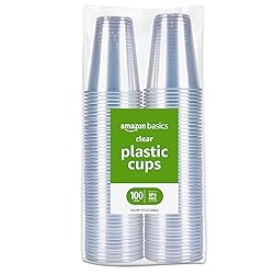 Amazon Basics Small Disposable Clear Plastic