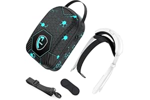 Hard Carrying Case Compatible with Oculus Quest 2 Accessories VR Headset, Travel Storage Bag (Black case with Electricity Hea