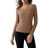 Bonneuitbebe Women Long Sleeve Thermal Shirt Fleece Lined Undershirt Ultra Soft Base Layer Tops for Women Cold Weather