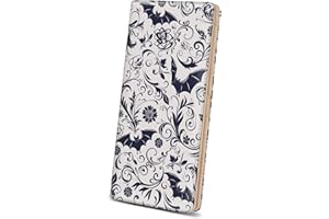 Immaturus Goth Bats Womens Wallet, Slim Thin RFID Blocking Credit Card Wallets, Long Bifold PU Leather Card Holder Organizer, Gothic Cash Clutch Billfold with Zipper Coin Pocket Ladies Girls Gift