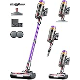Cordless Vacuum Cleaner, 500W 50KPA 60Mins Vacuum Cleaners for Home, Self-Standing Stick Vacuums with LED Display, Anti-Tangle, Lightweight, Rechargeable Wireless Vacumm for Pet Hair Carpet Floor