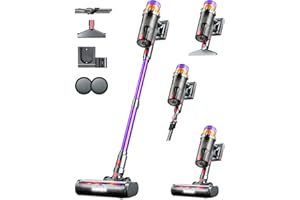 RENDOW Cordless Vacuum Cleaner, 500W 50KPA 60Mins Vacuum Cleaners for Home, Self-Standing Stick Vacuums with LED Display, Anti-Tangle, Lightweight, Rechargeable Wireless Vacumm for Pet Hair Carpet Floor