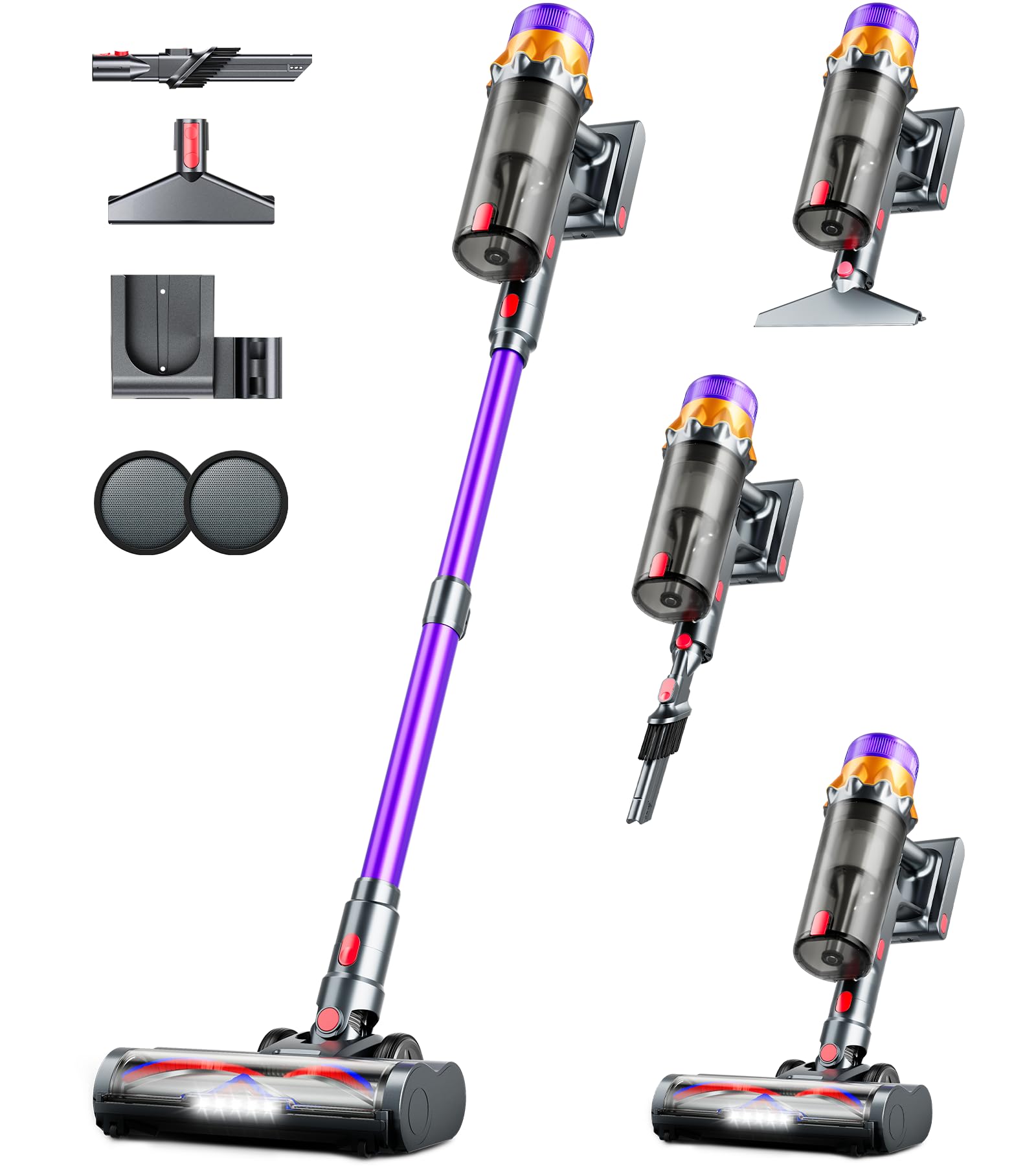 Photo 1 of Cordless Vacuum Cleaner, 500W 50KPA 60Mins Vacuum Cleaners for Home, Self-Standing Stick Vacuums with LED Display, Anti-Tangle, Lightweight, Rechargeable Wireless Vacumm for Pet Hair Carpet Floor