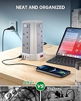 Sameriver Tower Extension Lead 3M 8 AC Outlets 4 USB Ports Surge Pro 13A view 6