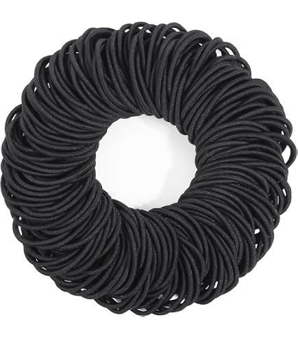 Bulk Hair Ties Non Metal Elastic Rubber Bands for Thick Curly Hair 500 Pcs 120 pcs Black Hair Elastics for Thick and Curly Hair - No  main image 4