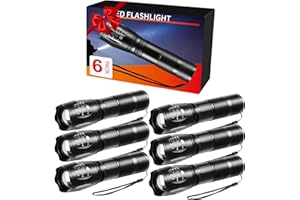 STAARICC 6Pack LED Flashlights High Lumens, 5Mode Tactical Flashlight for Home, Small Flashlights Powerful, Pocket Flashlight Battery Powered, Adjustable Torch Light, Mini Flash Light for Emergencies Camping