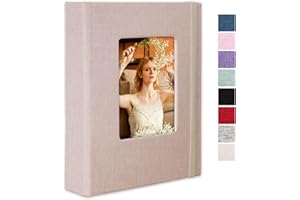 CHERRICH Small Photo Album 5x7 Linen Picture Book, Each Mini 26-Page Album Holds 52 Photos, Art Presentation Folder for Postcards & Picture Storage