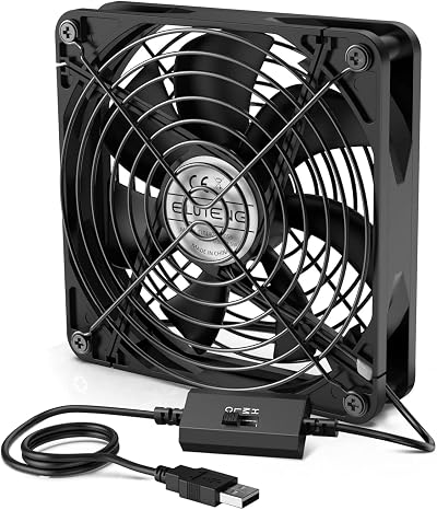 ELUTENG 140mm USB Fan 3 Speed 5V Computer Router DVR Receiver Game Console