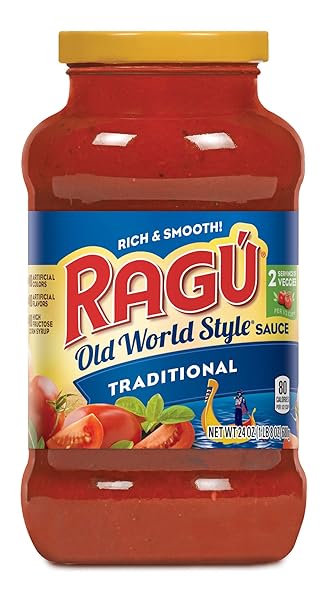 RAGU OLD WORLD STYLE TRADITIONAL SAUCE, MADE WITH OLIVE OIL, PERFECT FOR ITALIAN STYLE MEALS AT HOME, 24 OZ