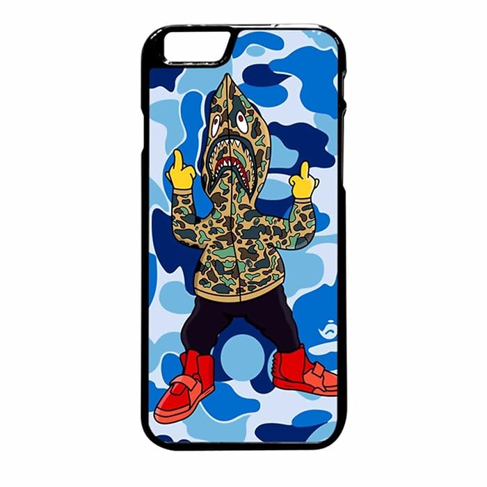 Bape Shark Hoodie Case / Color Black Rubber / Device iPhone 6 Plus/6s Plus