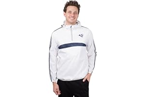 Ultra Game NFL mens Quarter Zip Pullover Hoodie Packable Windbreaker Jacket