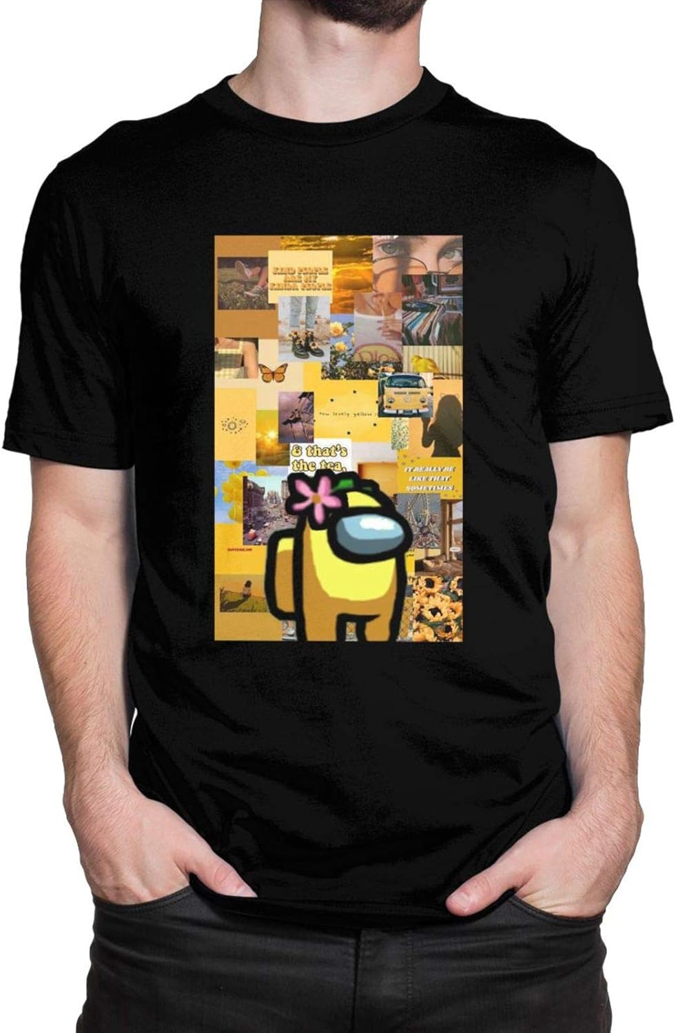 Among Us Casual Mens Tops Short Sleeve T Shirt 5XLarge Black