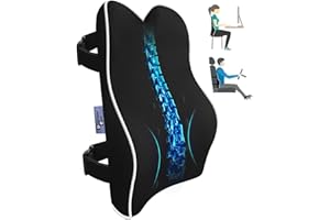 DREAMER CAR Soft Dense Memory Foam Lumbar Support Pillow for Office Chair Adapted to Back Curve Enhance Support,Comfort and Relief for Lower Back Pain - Lumbar Pillow Back Support for Office Chair, Car,Recliner
