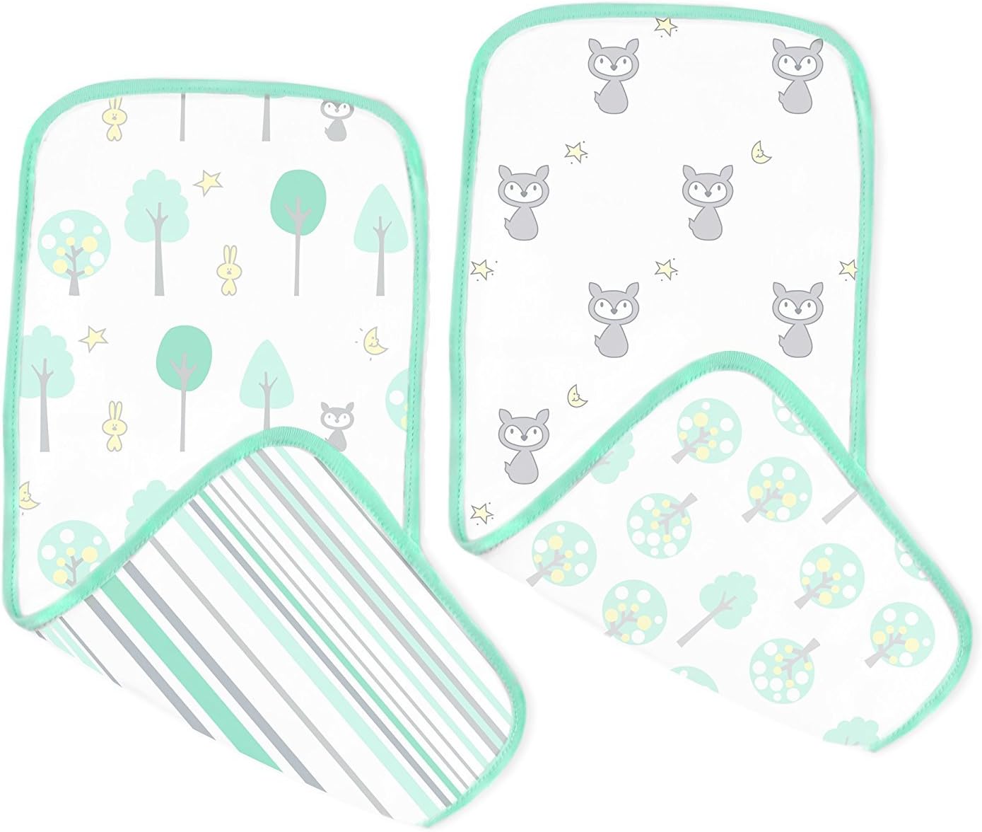 TiBu Muslin Burp Cloth Burping Cloths Burpy Bib for Your Baby 2 Pack