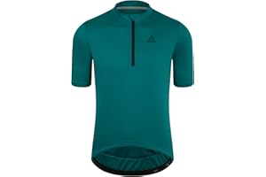 OFF PRND Men's Cycling Jersey Short Sleeves Bike Jersey 1/3 Zipper Solid Color Club Fit, Biking Cycling Shirt Zipper Pocket