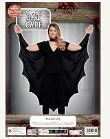 HENBRANDT Premium Adult Black Bat Cape Costume Accessory One Size Unisex view 4