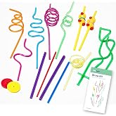 TalkTools Premium Drinking Crazy Straws - Fun Drinking Straws Silly Colorful Drinking Straws Crazy Straws For Kids Colorful Reusable Swirly Twisty Loop Straws For Party - 17pack