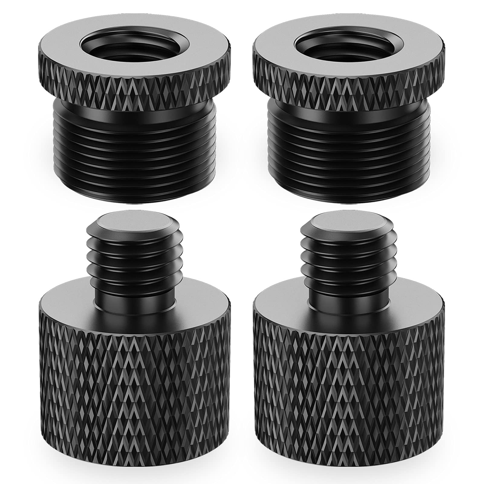 Rigych Mic Stand Adapter 5/8 Female to 3/8 Male & 3/8 Female to 5/8 Male Thread Screw Adapter for Microphone Stand Mic Mount Tripod Stand 4 Pcs