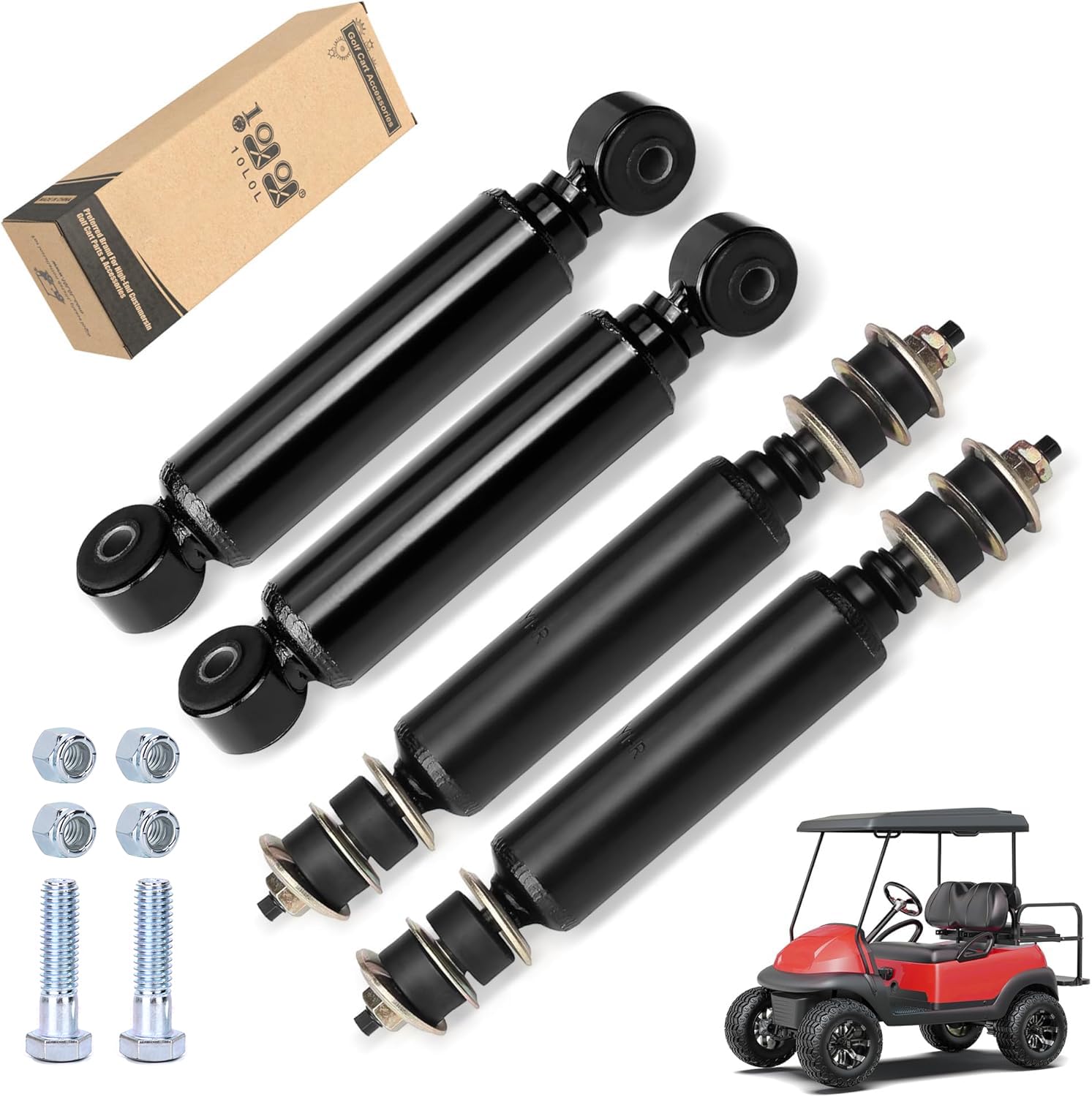 Photo 1 of 10L0L Golf Cart Front Rear Shock Absorber Set Heavy Duty Shock Absorber Fits Club Car DS 1988-up, Precedent 2004-up Gas or Electric, Replaces OEM# 1014235 1015813 1010991 1012183 1014236 1013164