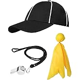 Lizgoxd Referee Costume Accessories Referee Hat Flag and Whistle for Men Women Football