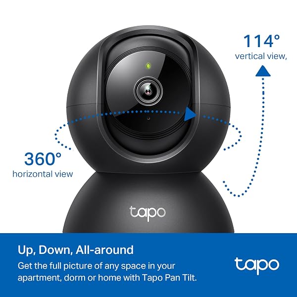 TAPO BY TP-LINK PAN/TILT SECURITY CAMERA FOR BABY MONITOR, PET CAMERA W/MOTION DETECTION, 1080P, 2-WAY AUDIO, NIGHT VISION, CLOUD & SD CARD STORAGE, WORKS WITH ALEXA & GOOGLE HOME, BLACK (TAPO C201)