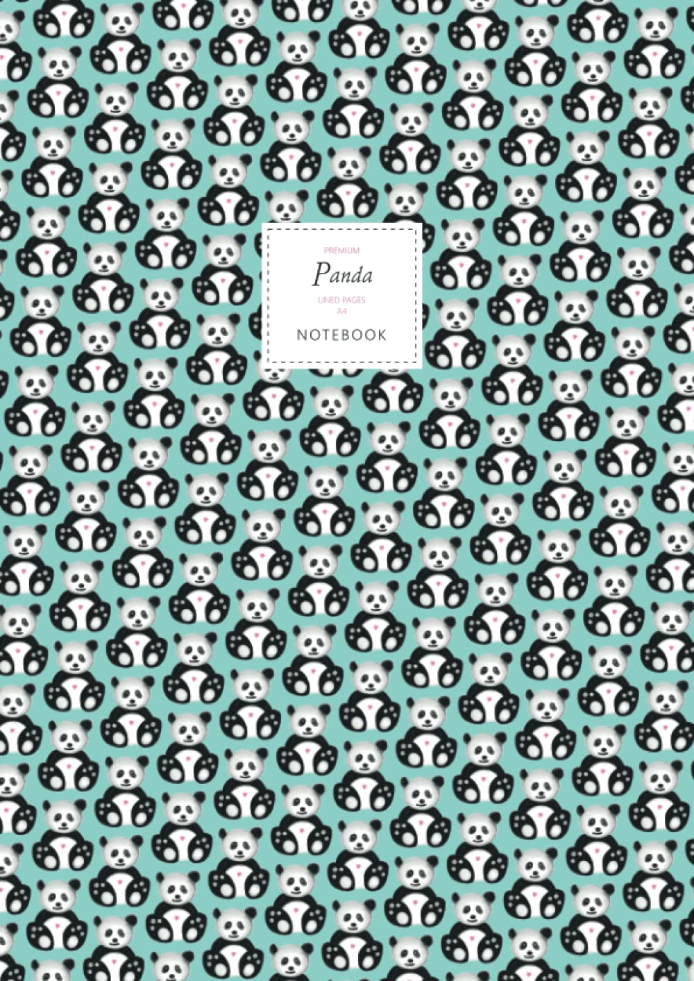 Panda Notebook - Lined Pages - A4 - Premium: (Sky Blue Edition) Fun notebook 192 lined pages (A4 / 8.27x11.69 inches / 21x29.7cm)